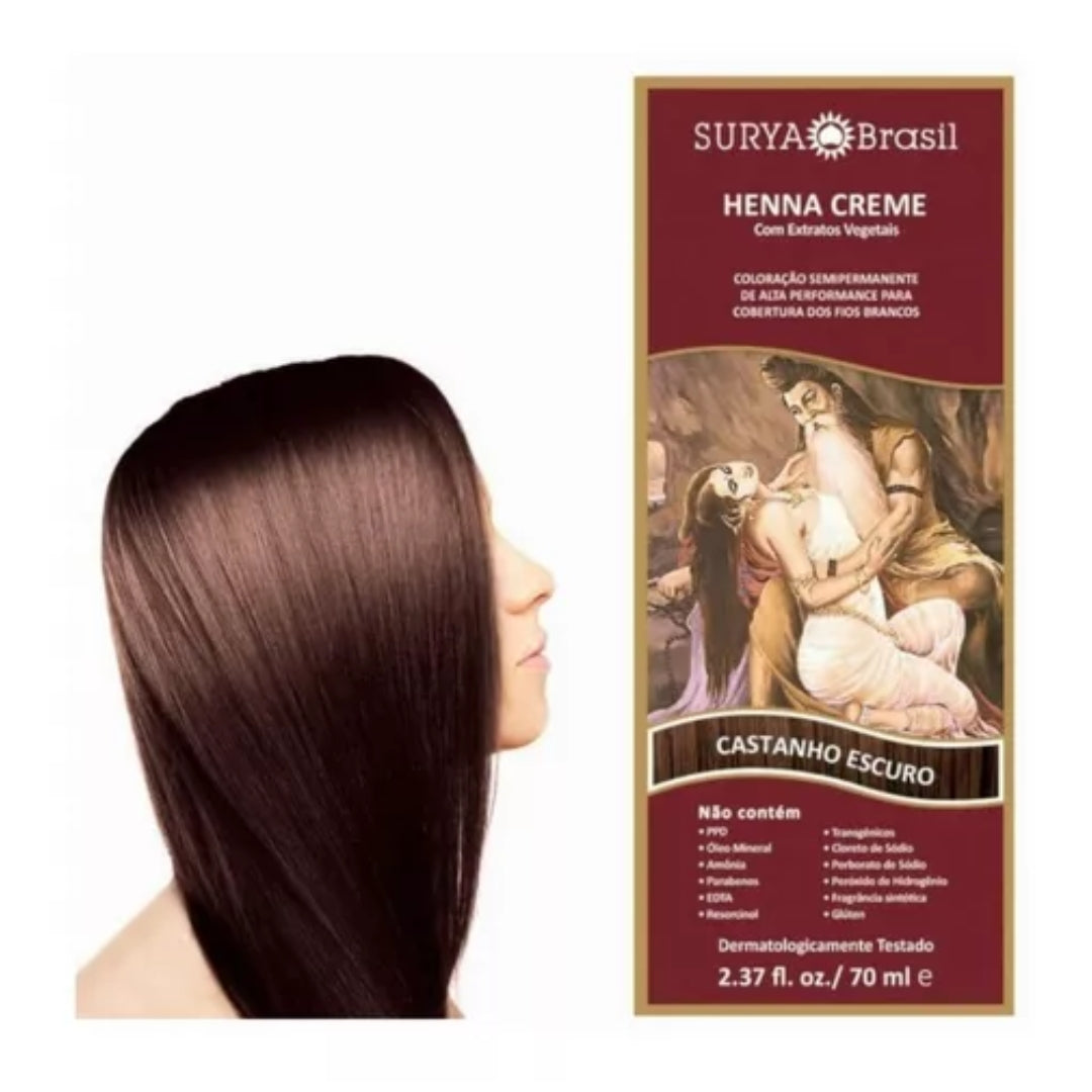 Lot of 2 Brasil Henna Cream Dark Brown Hair Toner Color Toning 70ml Surya