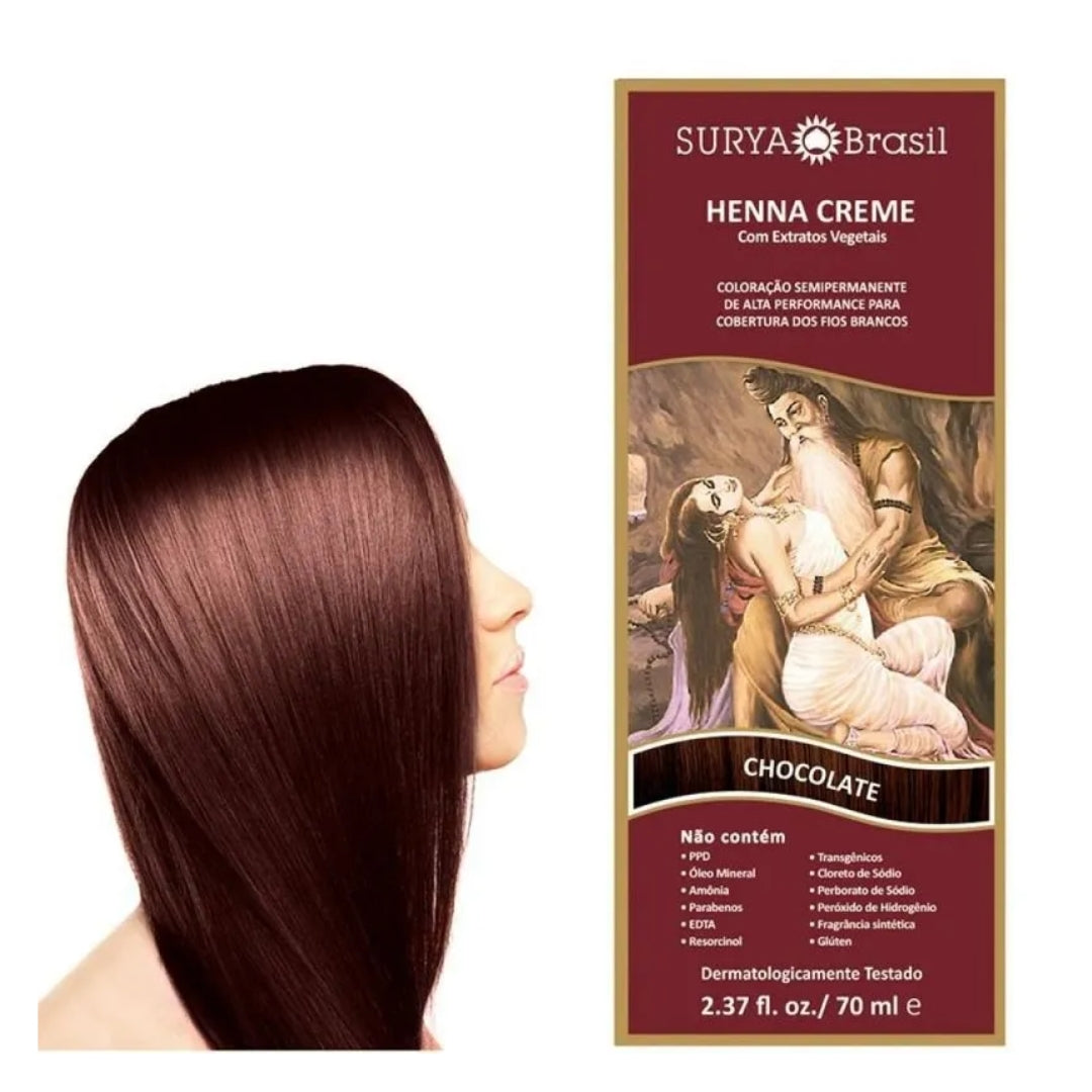 Lot of 2 Brasil Henna Cream Chocolate Brown Hair Toner Color Toning 70ml Surya