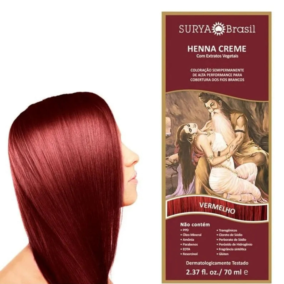 Lot of 2 Brasil Henna Cream Red Hair Toner Color Toning 70ml Surya
