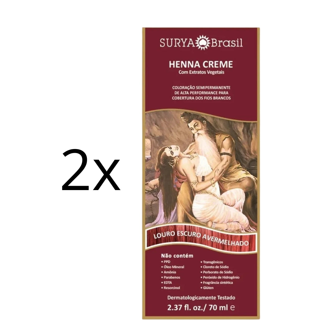 Lot of 2 Brasil Henna Dark Reddish Blonde Hair Toner Color Toning 70ml Surya