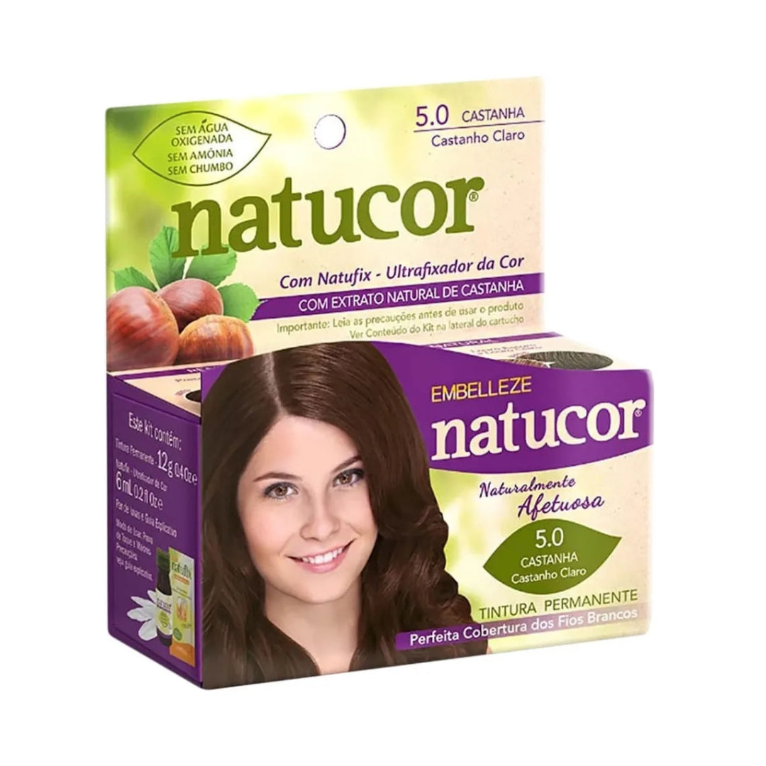 Lot of 3 Natucor Hair Dye Shade 5.0 Light Brown Color Maintenance 12g Embelleze