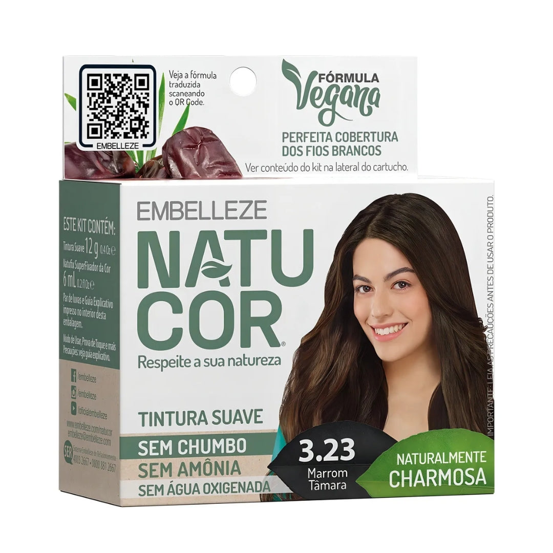 Lot of 3 Natucor Hair Dye Shade 3.23 Tamara Brown Color 12g Embelleze