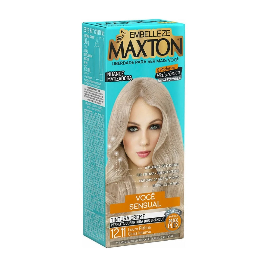 Lot of 3 Cream Dye 12.11 Intense Ash Platinum Blonde Hair Color 50g Maxton