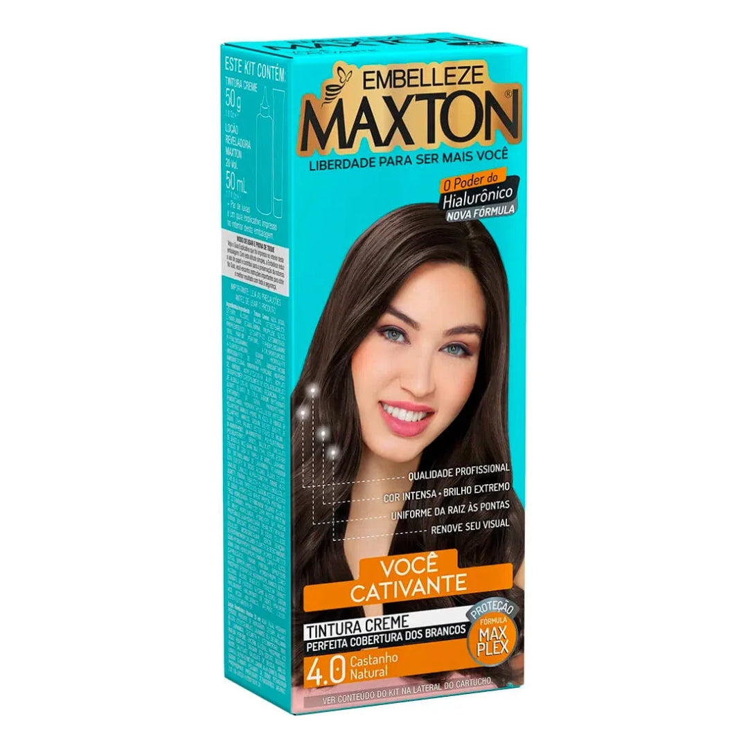 Lot of 3 Cream Dye 4.0 Natural Brunette Hair Color Toning Tint 50g Maxton