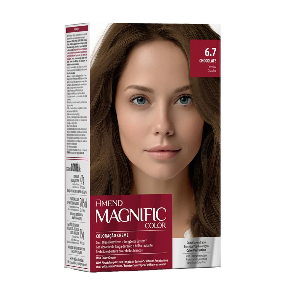 Lot of 3 Magnific Color Cream Dye 6.7 Chocolate Brunette Brown Hair Tint Amend