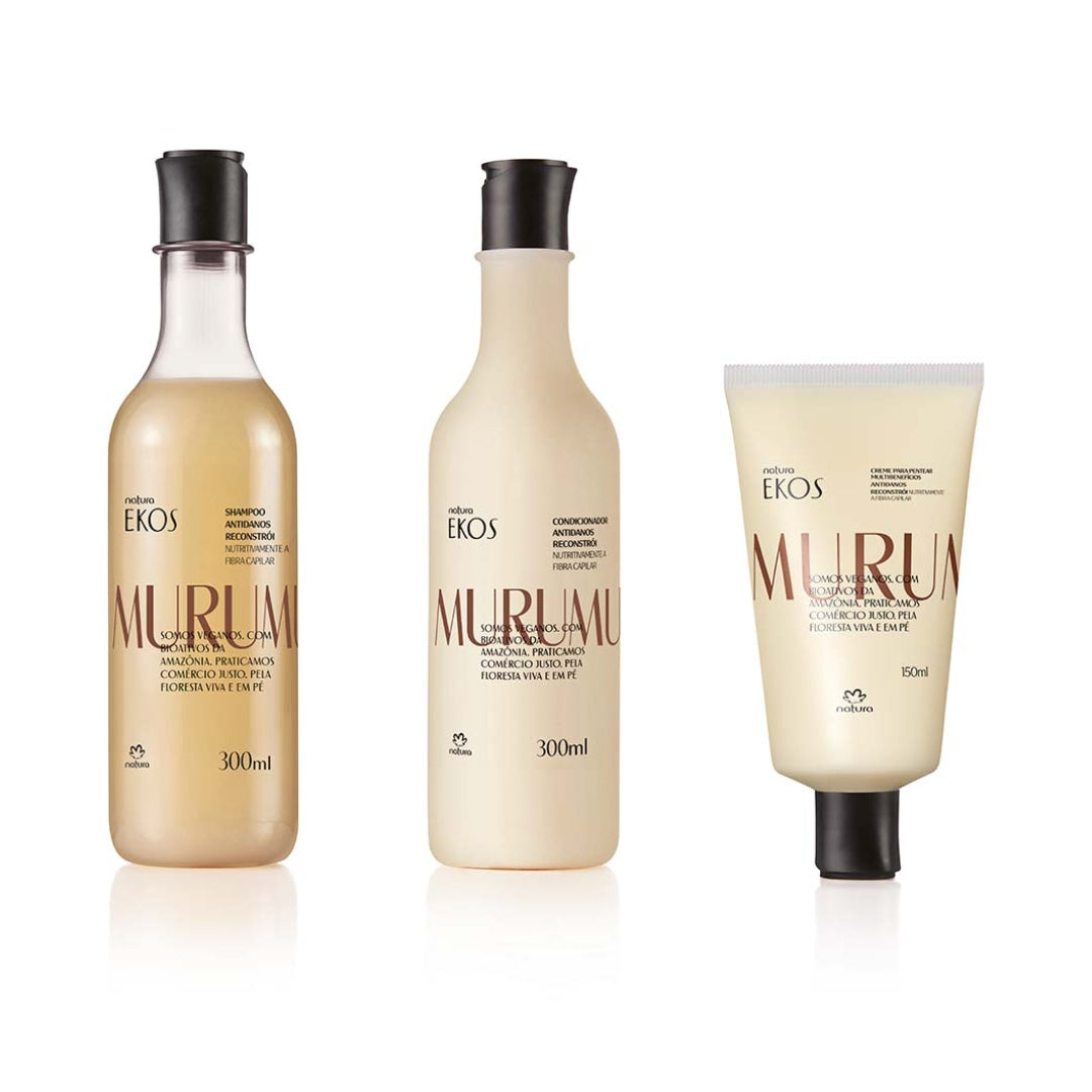 Ekos Hair Care Murumuru Sampoo Conditioner Combing Cream Kit Natura