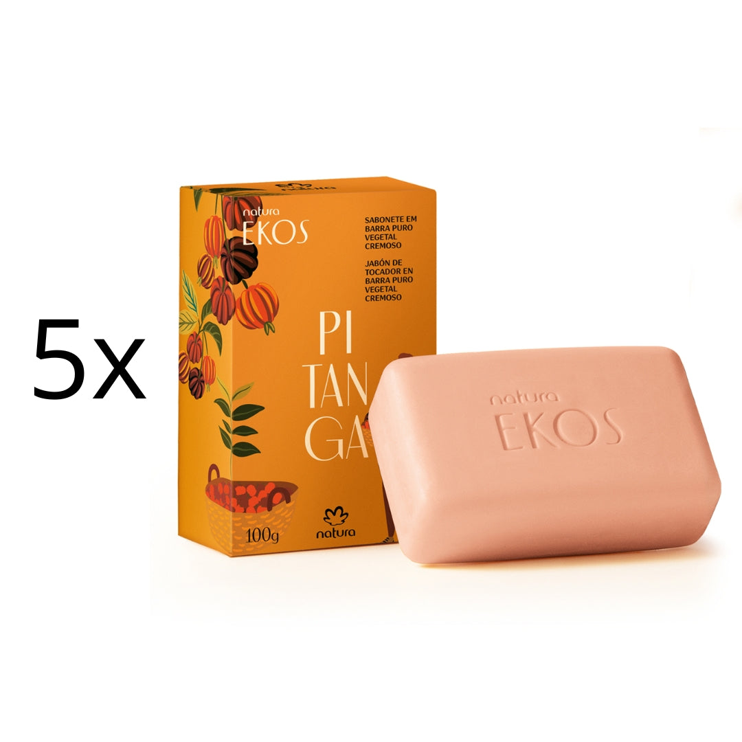 Lot of 5 Ekos Pitanga Creamy Pure Vegetable Bar Soap 100g Natura Skin Care