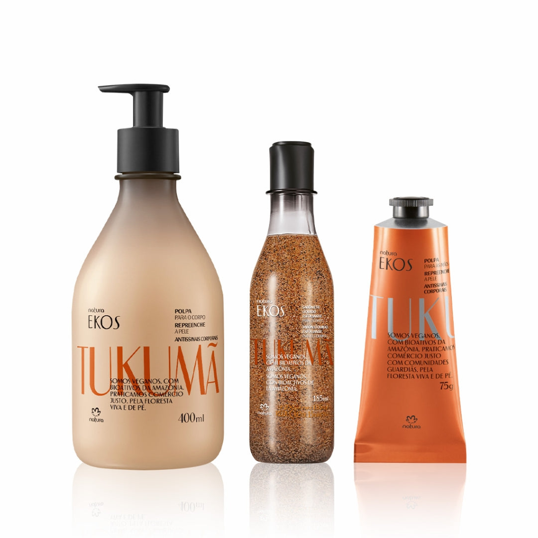 Ekos Tukumã Exfoliating and Moisturizing Body Hands Kit Natura Daily Skin Care
