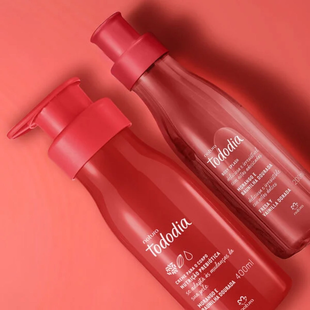 Natura Todo Dia Strawberry and Golden Vanilla Body Splash & Moisturizer Kit
