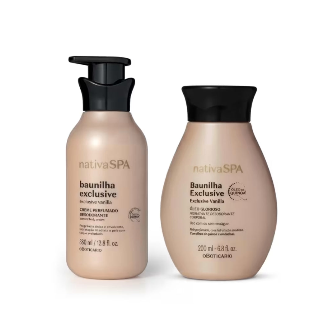 Nativa Spa Vanilla Exclusive Body Care Set Moisturizing Kit o Boticário