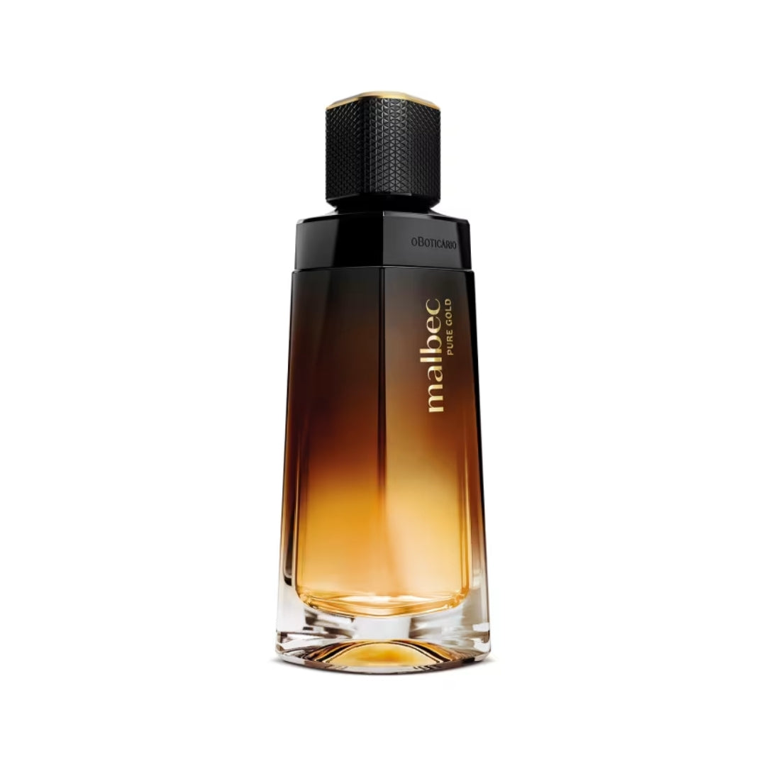 Malbec Pure Gold Cologne Amber Woody Honey  Fragrance 100ml o Boticário