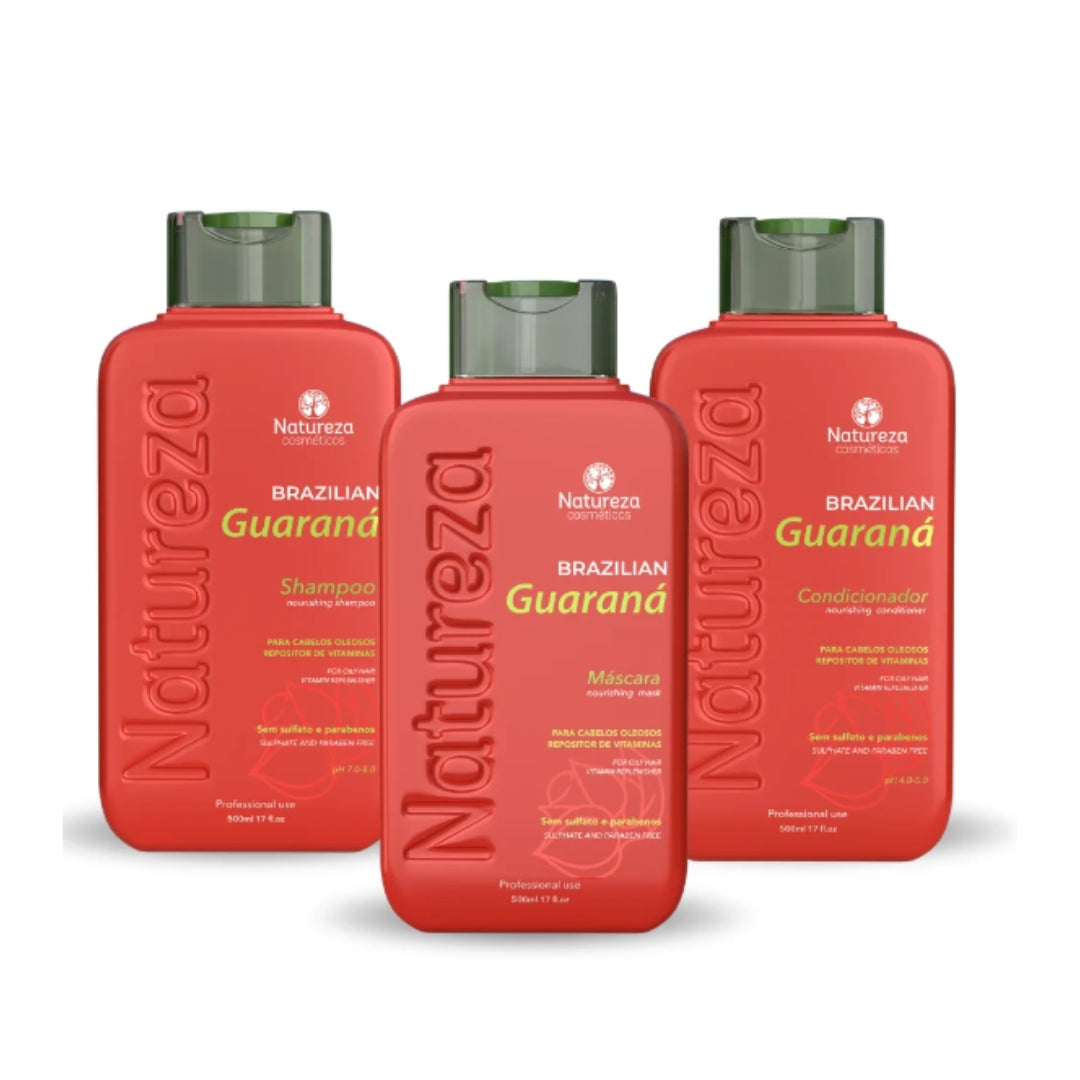 Brazilian Guaraná Hair Care Set Treatment Kit 500ml Natureza Cosmetics