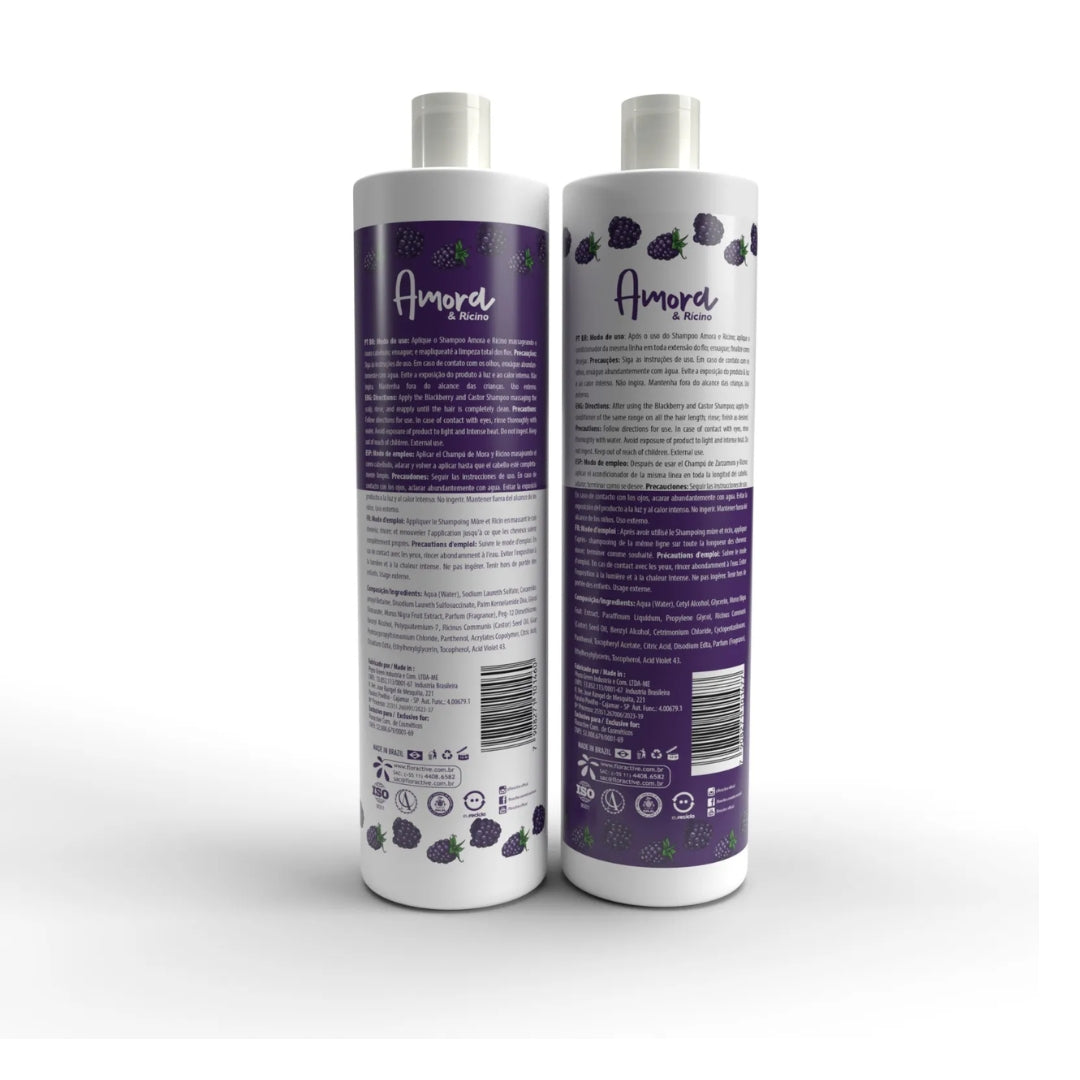 Amora Blackberry Castor Shampoo & Conditioner Blonde Hair Care Set Floractive