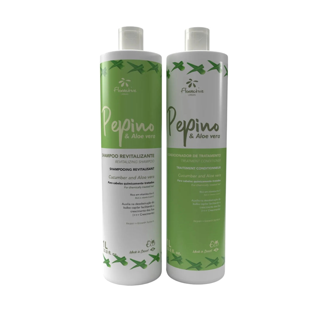 Pepino Cucumber Aloe Vera Growth Hair Repair Treatment Kit 2x 1L Floractive