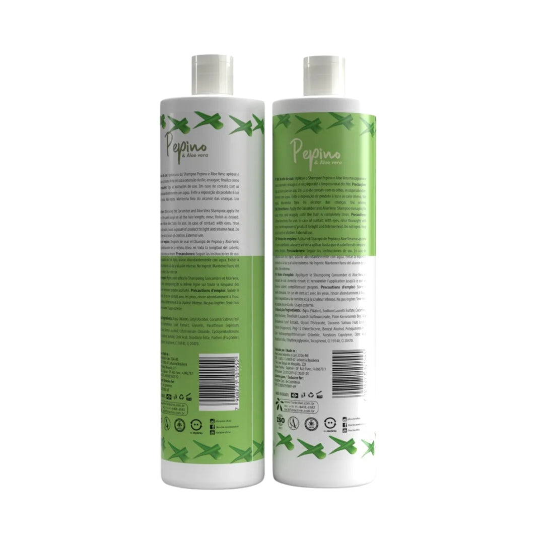 Pepino Cucumber Aloe Vera Growth Hair Repair Treatment Kit 2x 1L Floractive