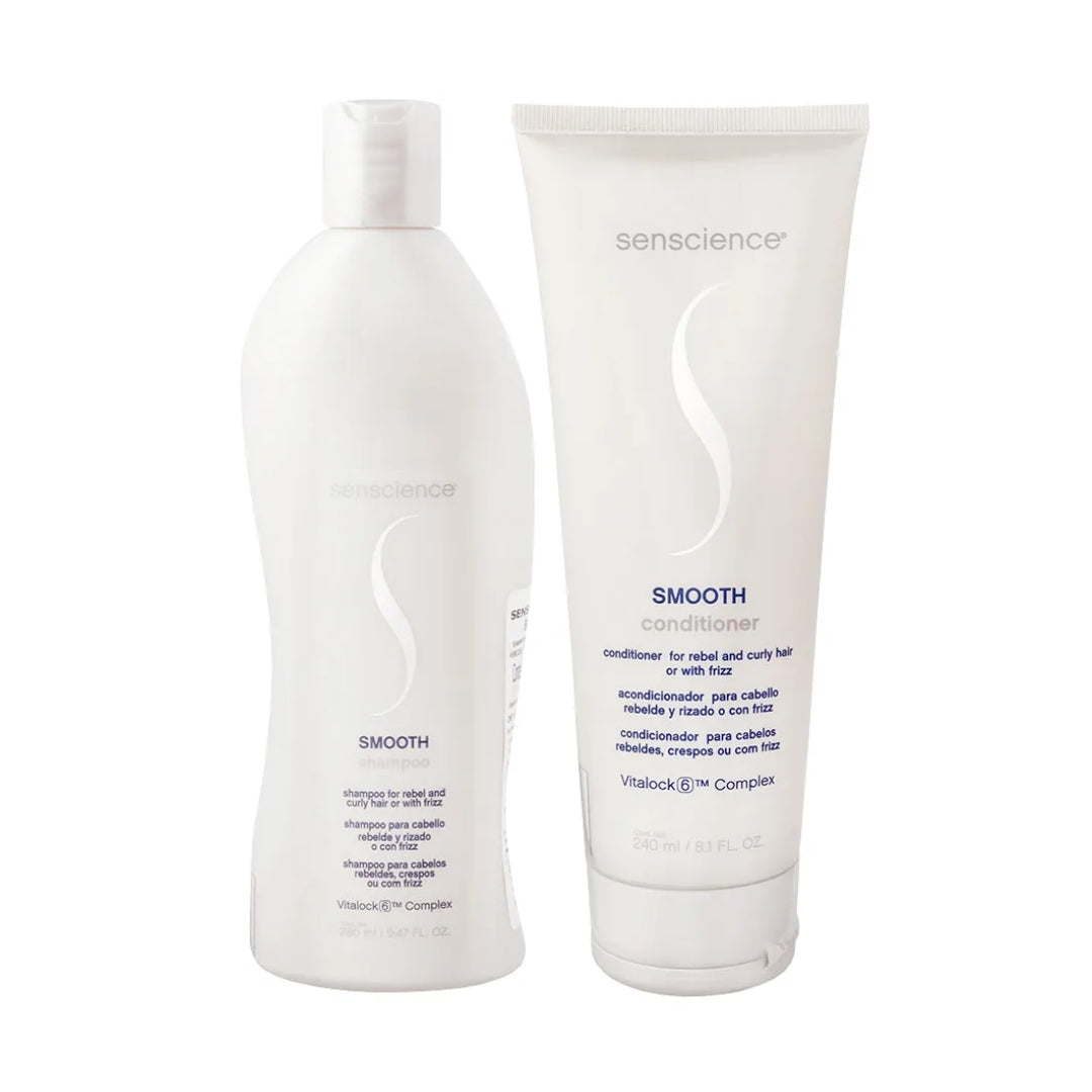 Smooth Shampoo & Conditioner Set Anti-Frizz Hair Home Care Kit Senscience