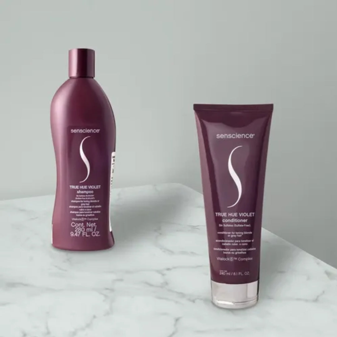 True Hue Violet Shampoo & Conditioner Blonde Hair Care Kit Senscience