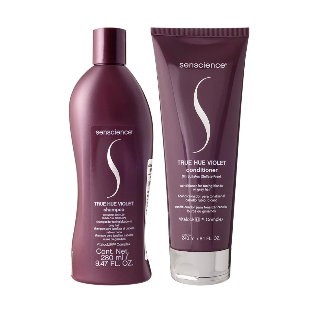 True Hue Violet Shampoo & Conditioner Blonde Hair Care Kit Senscience