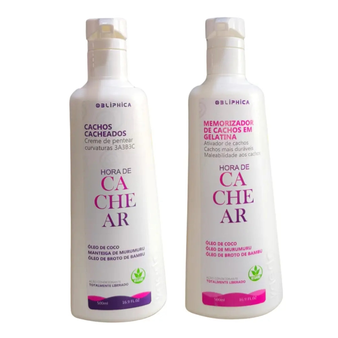 Hora de Cachear Curl Defining Cream & Jelly Vegan Hair Care Kit Obliphica