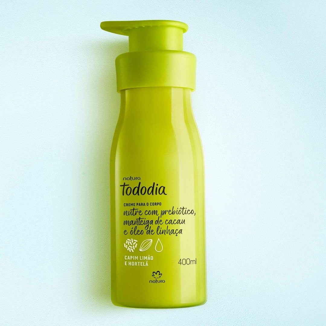 Todo Dia Nourishing Body Deodorant Cream Lemongrass Mint 400ml Natura