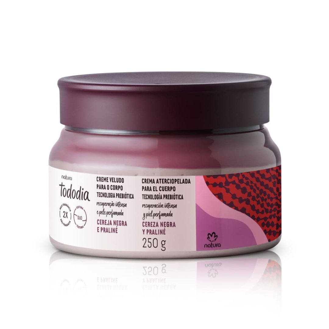 Todo Dia Velvet Body Cream Black Cherry and Praline 250g Natura Skin Care