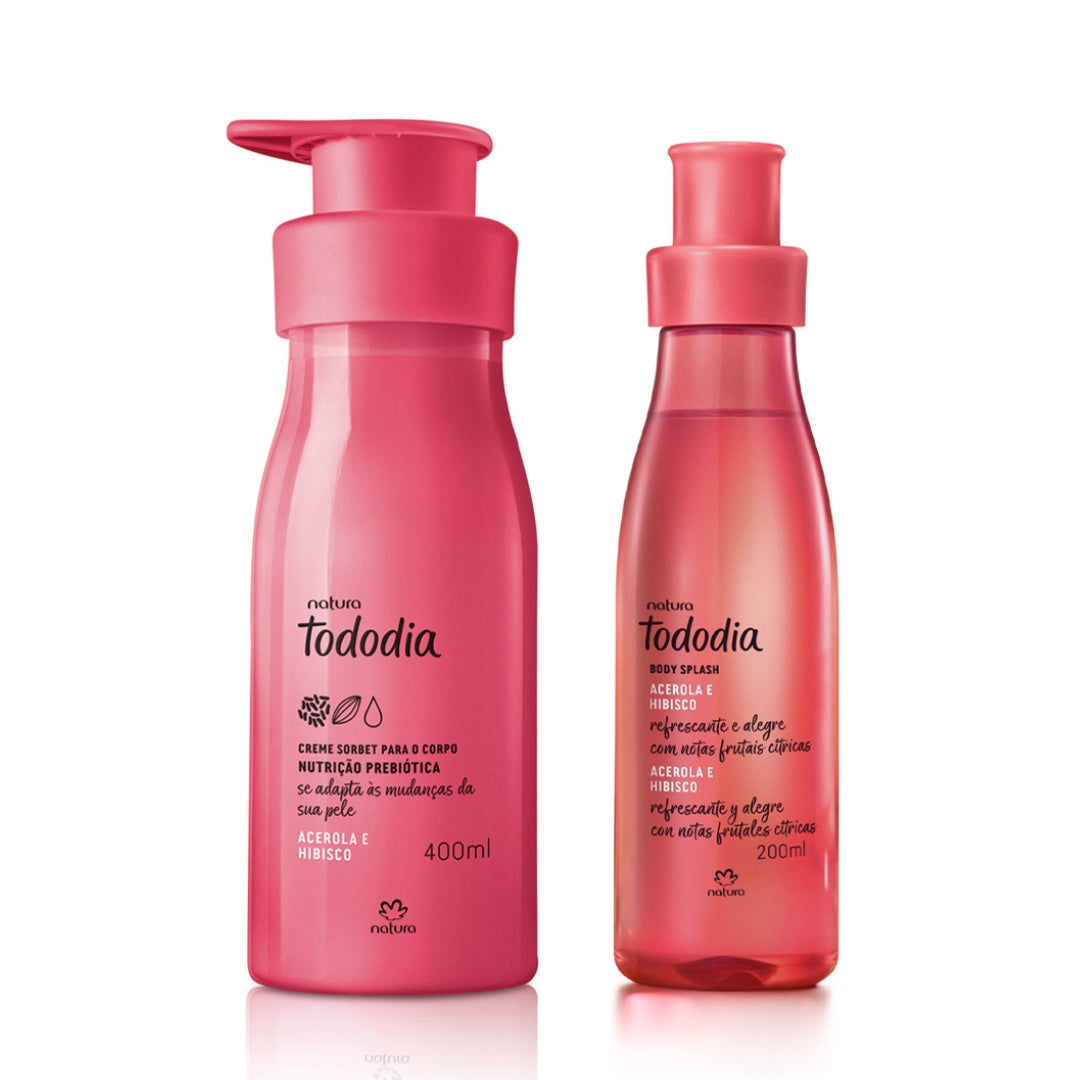 Todo Dia Acerola Hibiscus Nourishing Sorbet Cream Body Splash Kit Natura