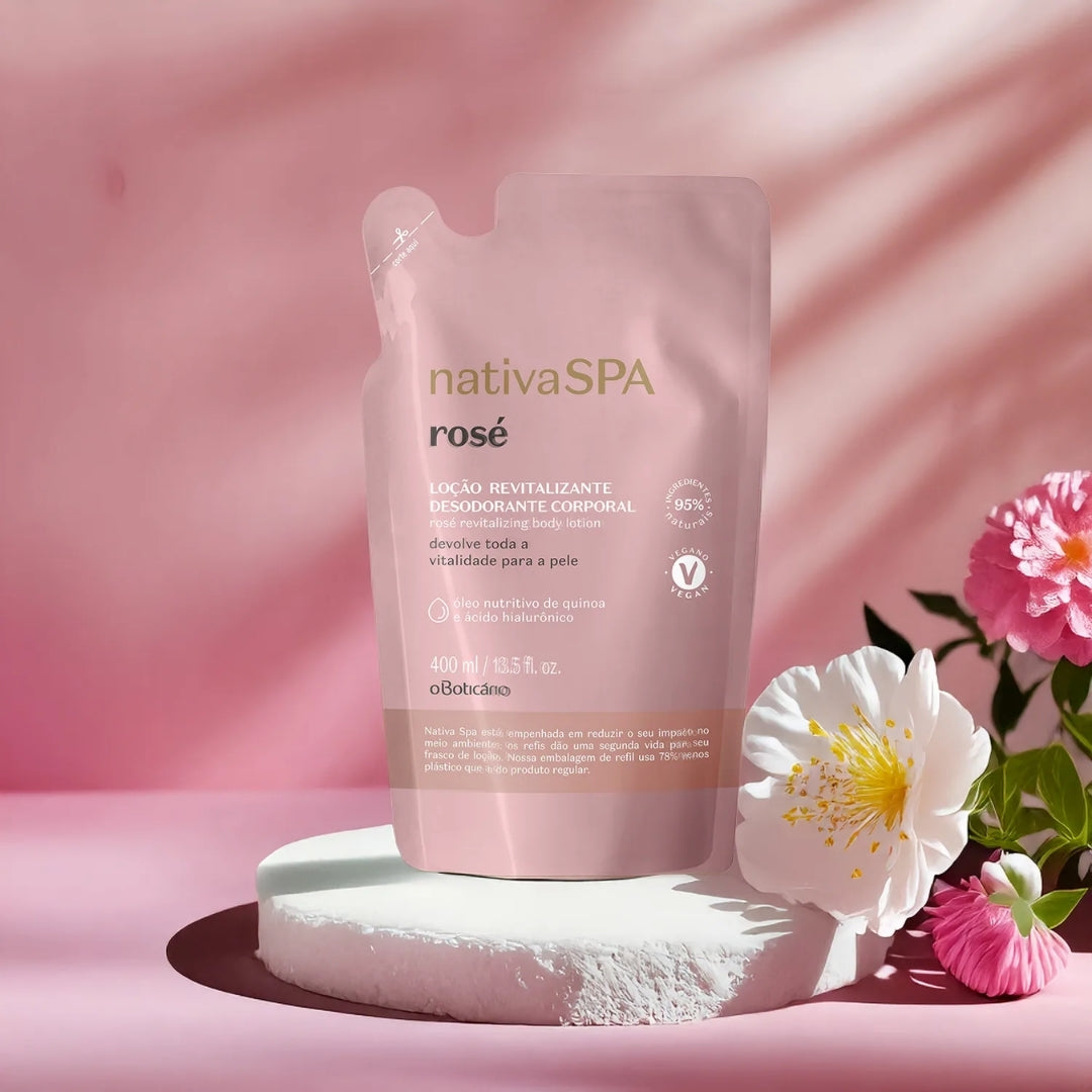 Natura SPA Rosé Revitalizing Lotion Refill Skin Care 400ml o Boticário