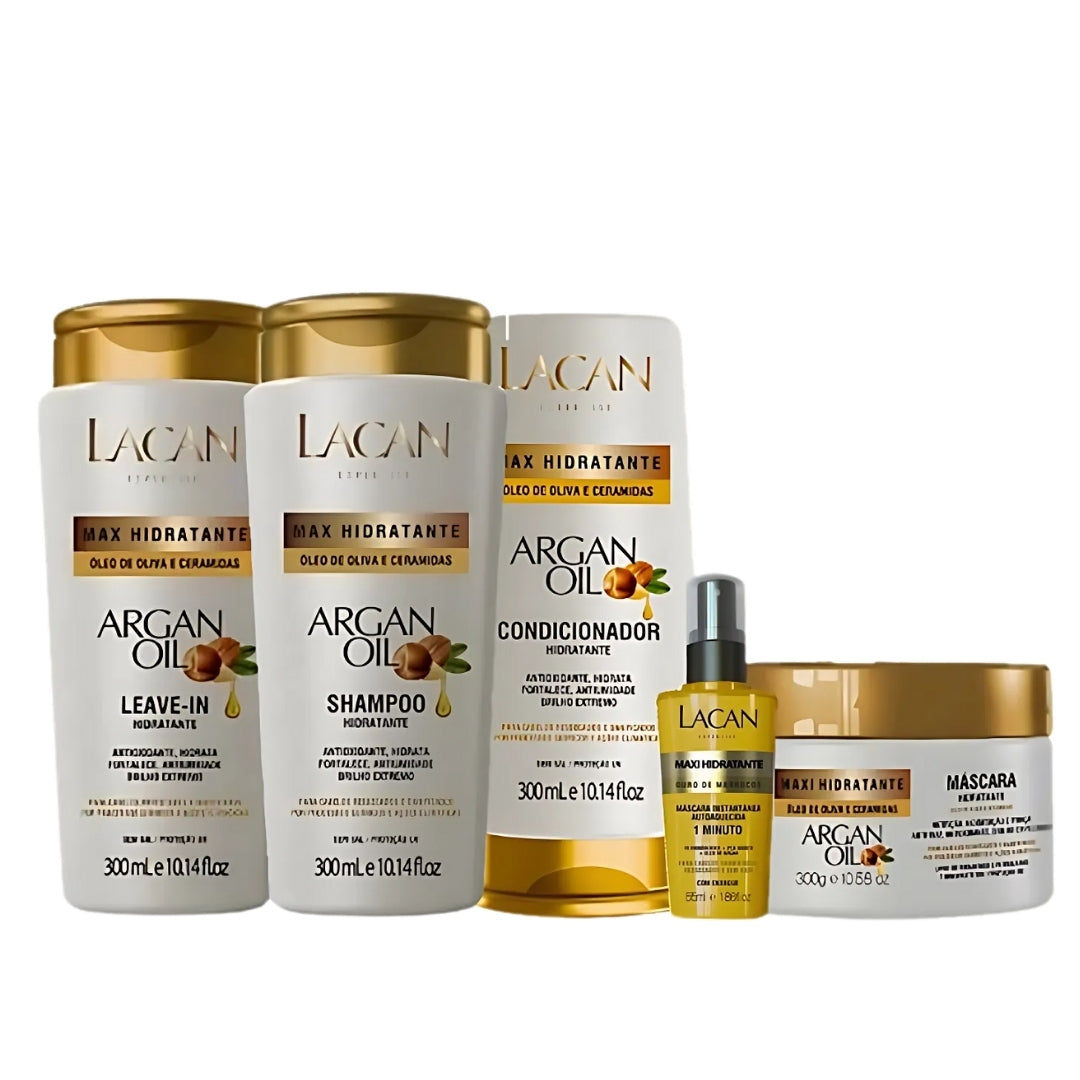 Argan Oil Maxi Moisturizing Home Care Hair Treatment Kit Lacan