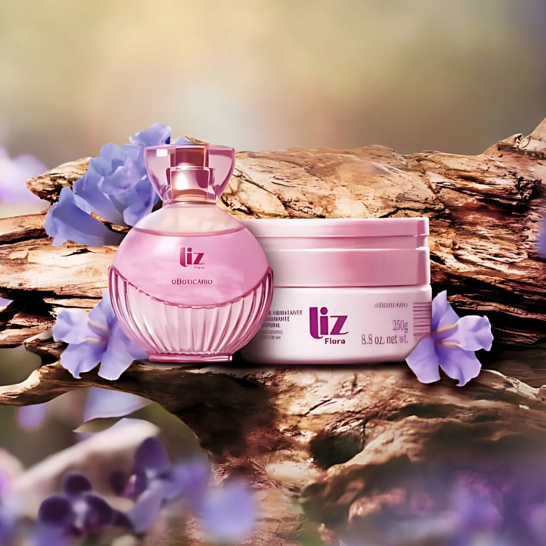 Liz Flora Woody Floral Fragance Cologne + Body Cream Kit O Boticário