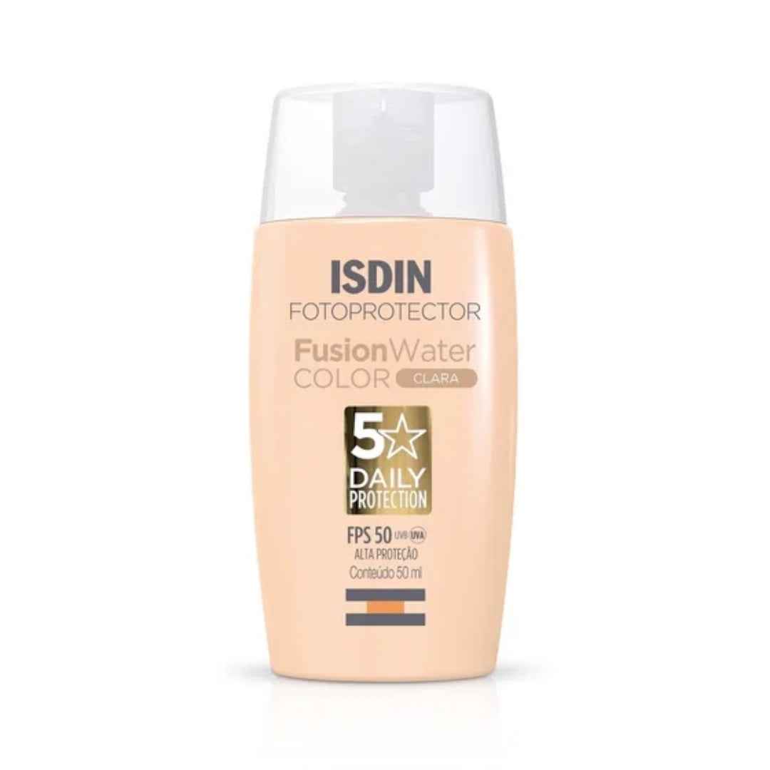 Fusion Water Oil Control Facial Sunscreen Light Color FPS 50 50ml Isdin