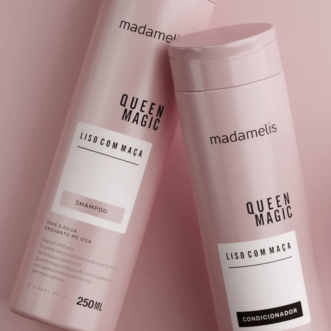 Queen Magic Liso com Maca Apple Anti Frizz Home Care Kit 2x250 Madamelis