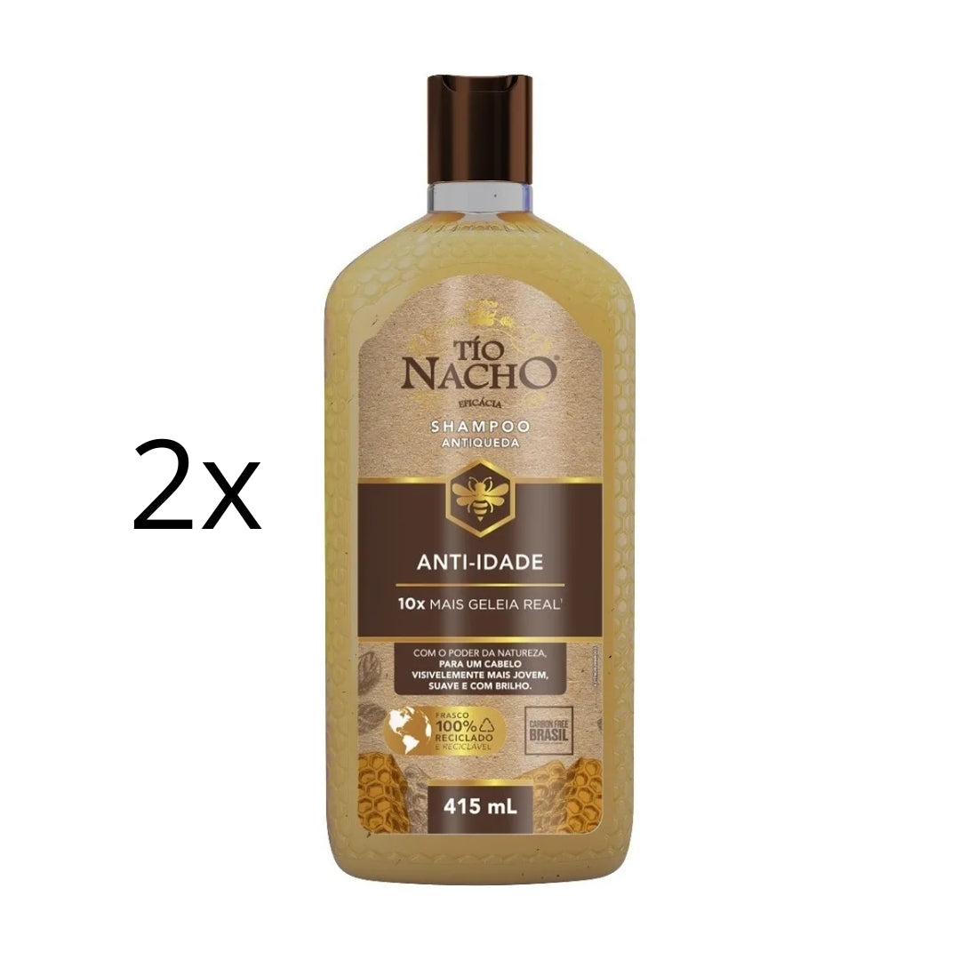 Lot of 2 Anti-aging Anti-hair Loss Shampoo Nourishing Growth 415ml Tio Nacho