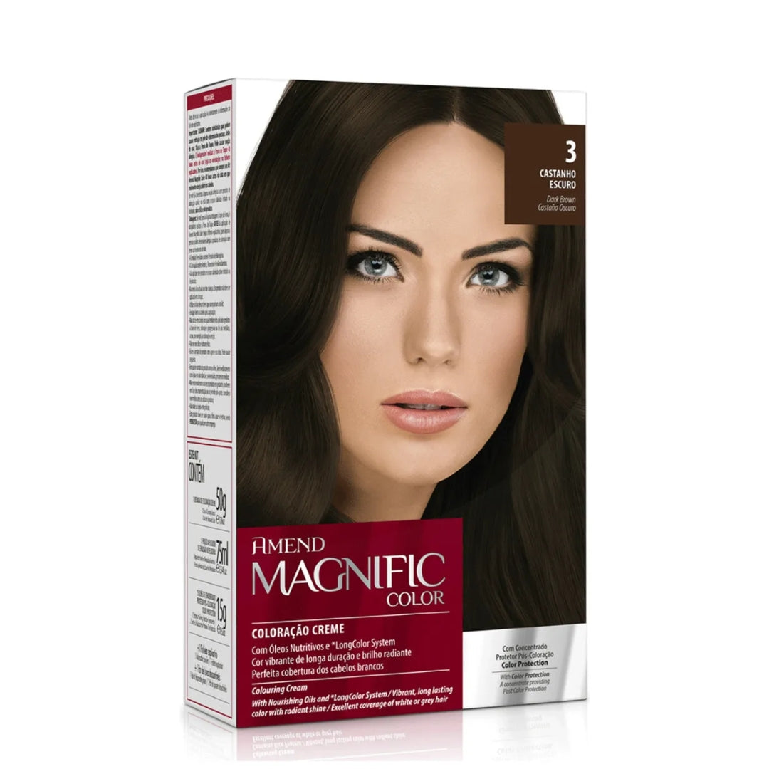Lot of 3 Magnific Color Cream Dye 3 Dark Brown Brunette Hair Toning Tint Amend