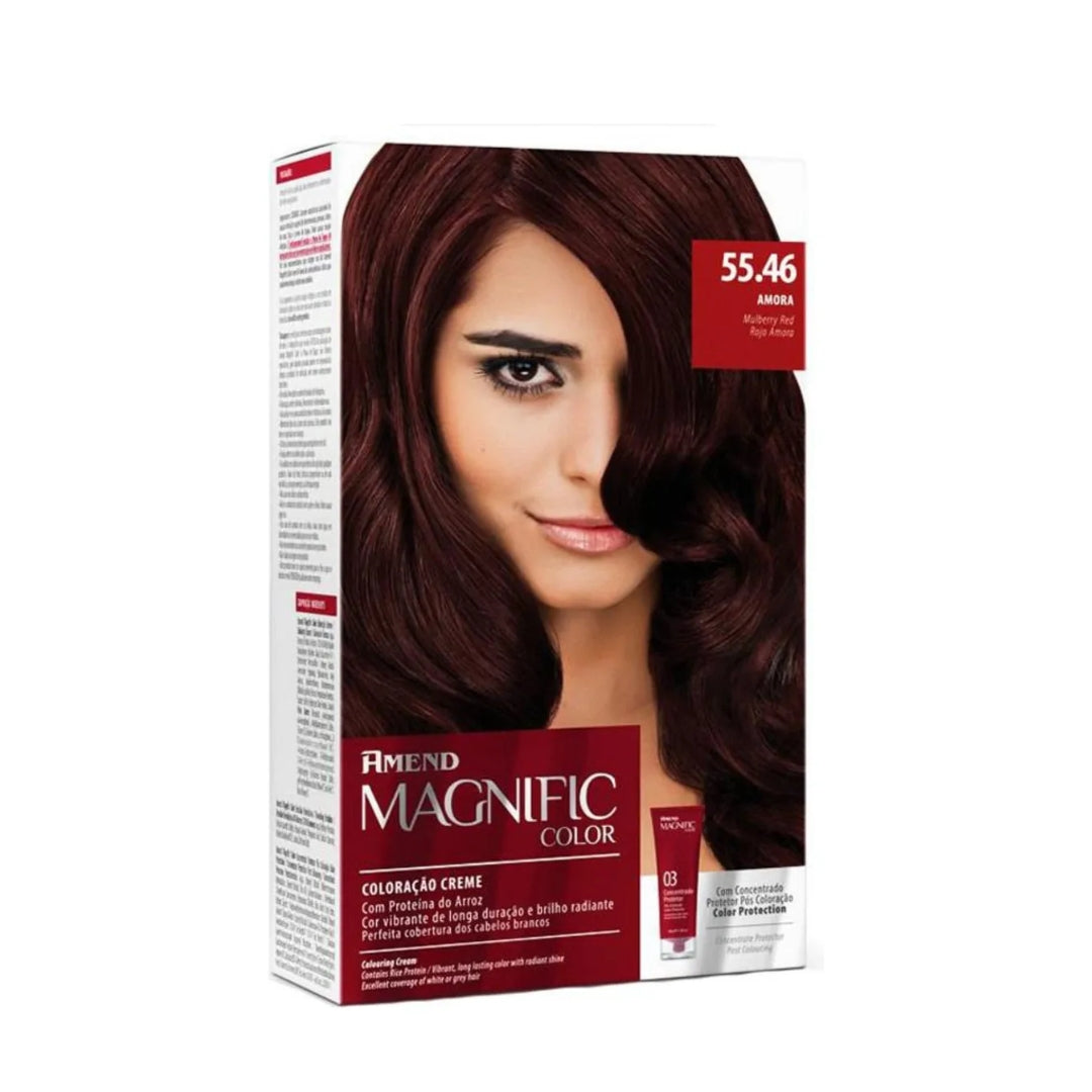 Lot of 3 Magnific Color Cream Dye 55.46 Amora Red Hair Tint Toning Amend