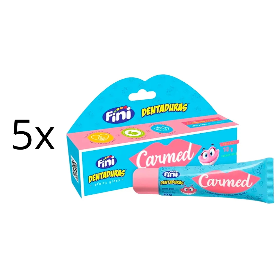 Lot of 5 Cimed Carmed Fini Jelly Dentaduras Gloss Moisturizer 10g Vegan