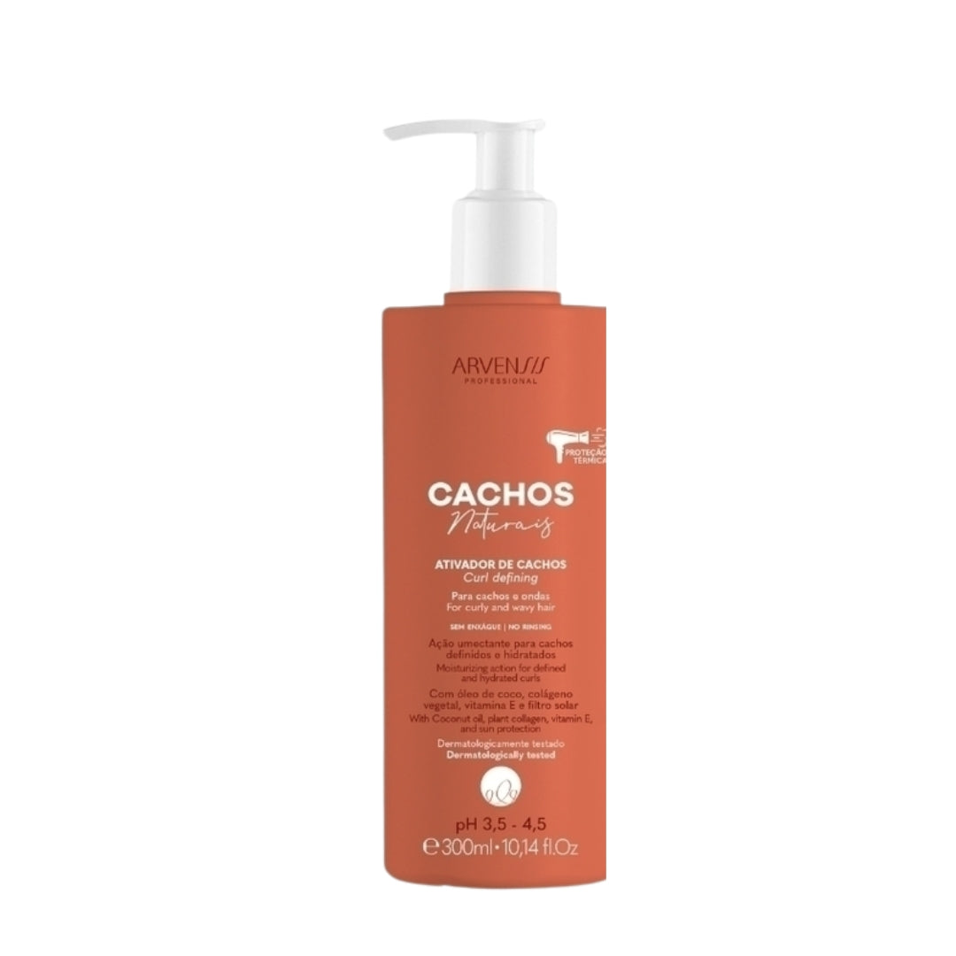Cachos Naturais Curls Activator Curly Wavy Hair Home Care Kit 3x 300ml Arvensis