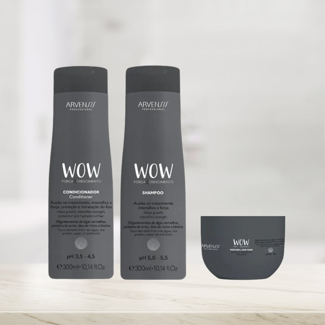 Wow Damaged Hair Strength Growth Home Care Treatment Kit Arvensis