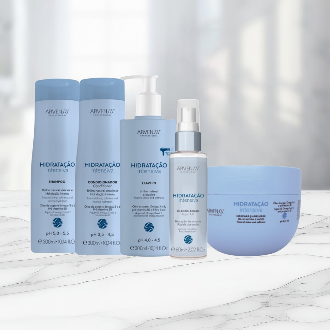 ترطيب مكثف Argan Argan Dry Hair Treatment Kit 5 Itens - Arvensis