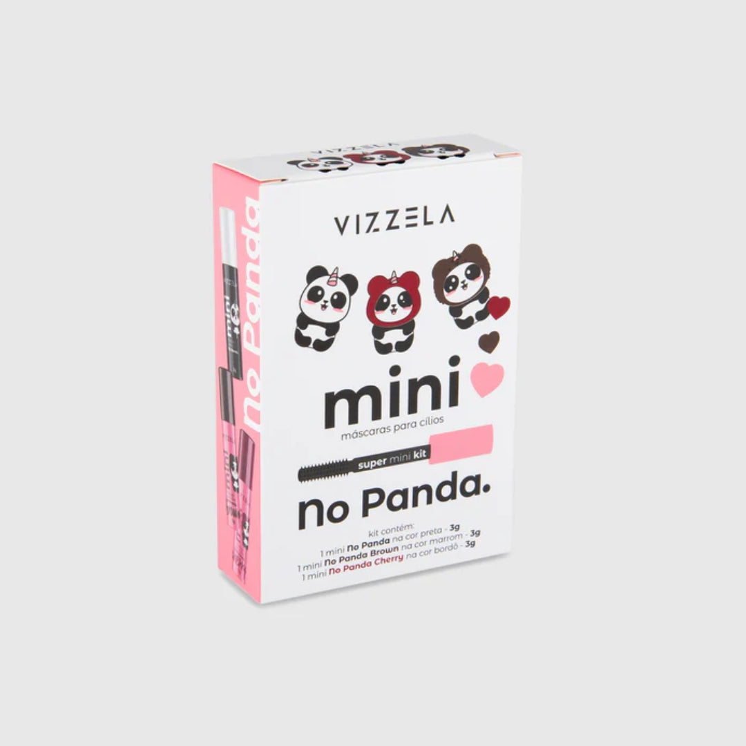 No Panda Eye Mascara Black Brown Cherry Colors Kit 3x 3g Vizzela Makeup