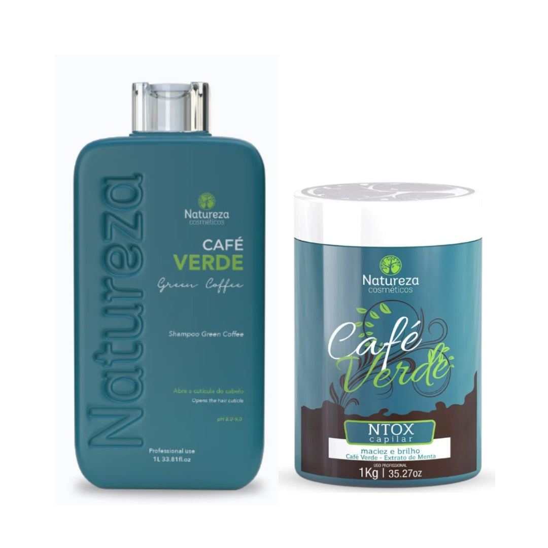 Natureza Green Coffee Ntox Deep Hair Mask + Anti Residues Shampoo Kit 2x1