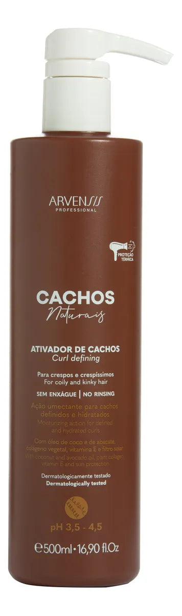 Cachos Naturais Curls Activator Curly Wavy Hair Finisher 500ml Arvensis
