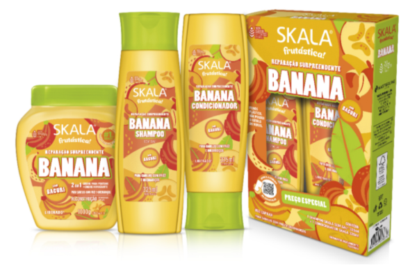 Skala Brasil Amazon Banana &amp; Bacuri Nutrition Kit de traitement végétalien 3 Prod. -Skala