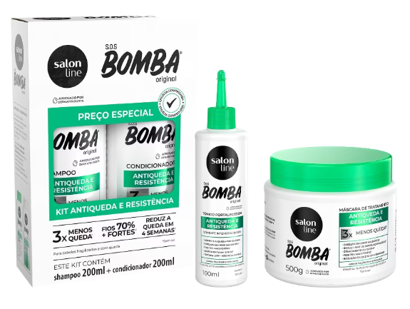 Salon Line SOS Bomba Anti Fall Vegan Strength Resistance Treatment 4 Products