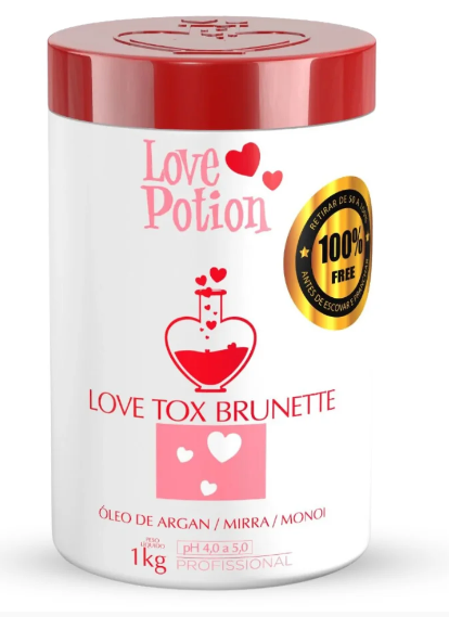 Masque capillaire profond Love Tox Brunette sans formol Argan Mirra Monoi Oils Hair 1kg - Love Potion