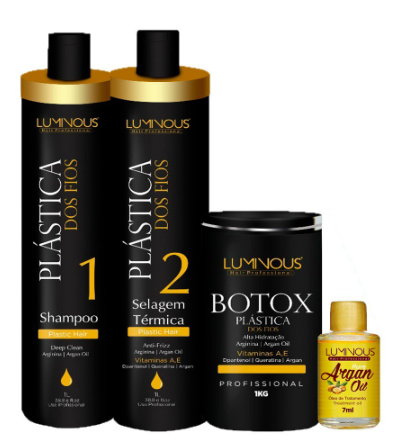 Kit de traitement lissant anti-frisottis Hair Plastic Sealing 3x1 + huile d'argan - Luminous