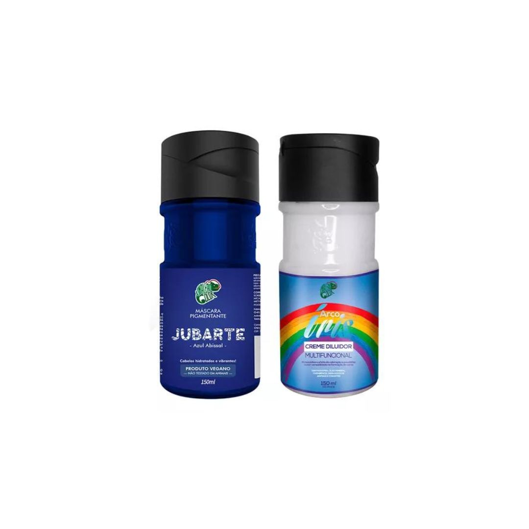 Jubarte Blue Tinting Pigment + Diluter Cream Hair Color Kit 2x 150ml Kamaleao