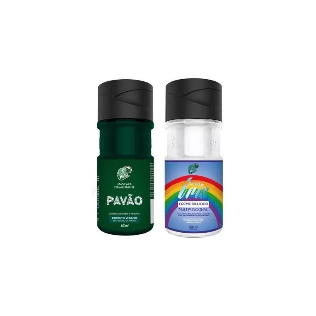 Kit de coloration capillaire Pavao Green Pigment + Diluer Cream 2x 150ml Kamaleao