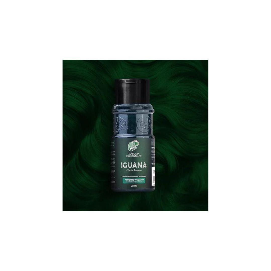 Kit de coloration capillaire pigmentée vert iguane + crème diluante 2x 150 ml Kamaleao