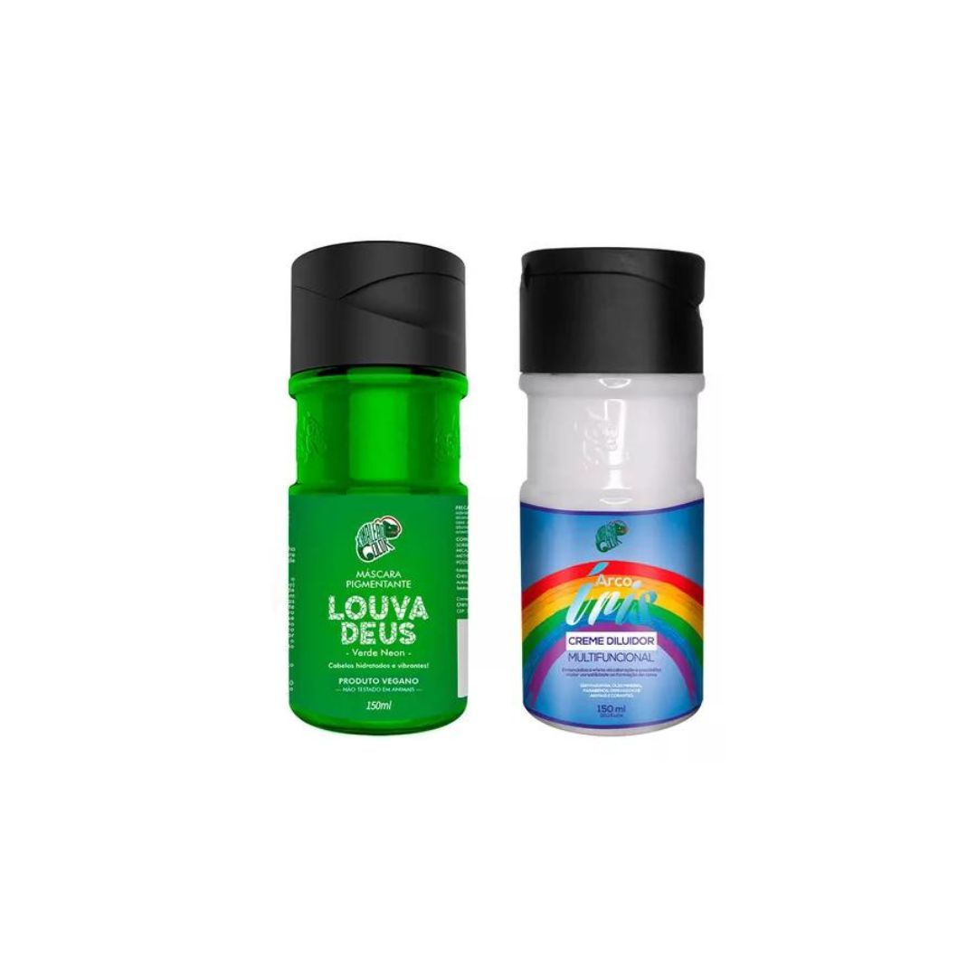 Kit de coloration capillaire Louva Deus Green Pigment + Diluer Cream 2x 150ml Kamaleao