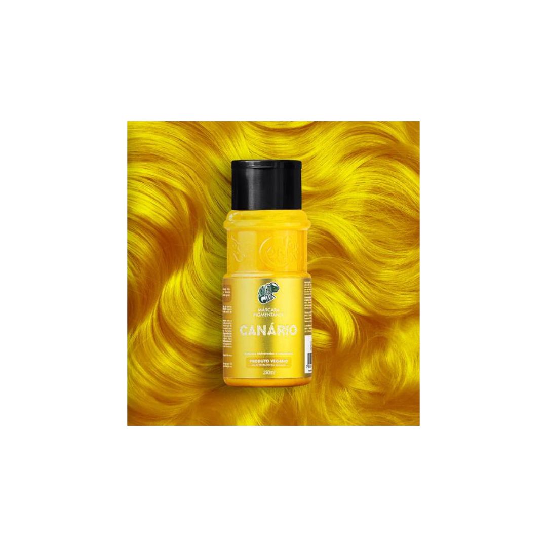 Kit de coloration capillaire avec pigment teinté jaune Canario + crème diluante 2x 150 ml Kamaleao